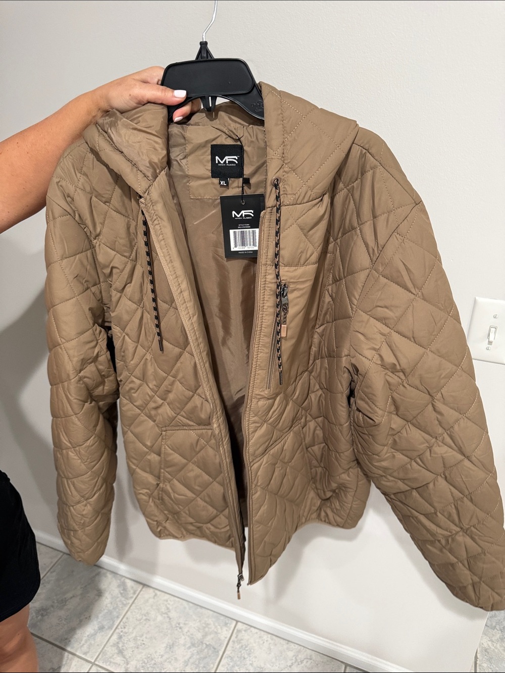 Quilted Hooded Jacket - Taupe